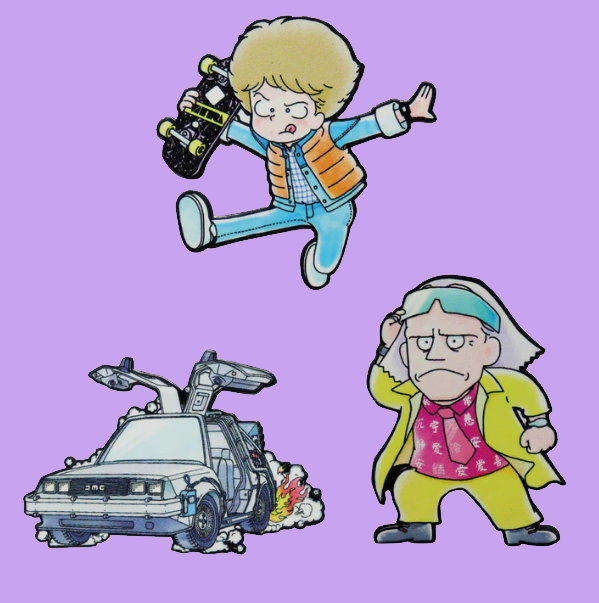 Back to the Future : Limited Edition Japanese Style Triple Pin Badge Set