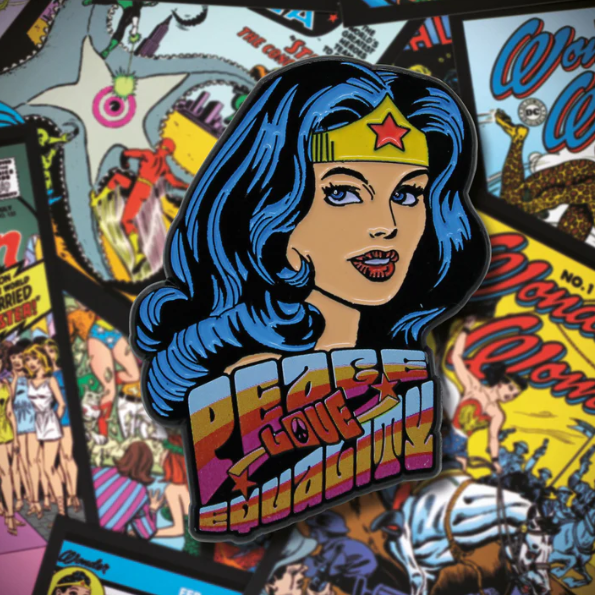 DC Comics : Wonder Woman " Peace, Love, Equality " Limited Edition Pin Badge