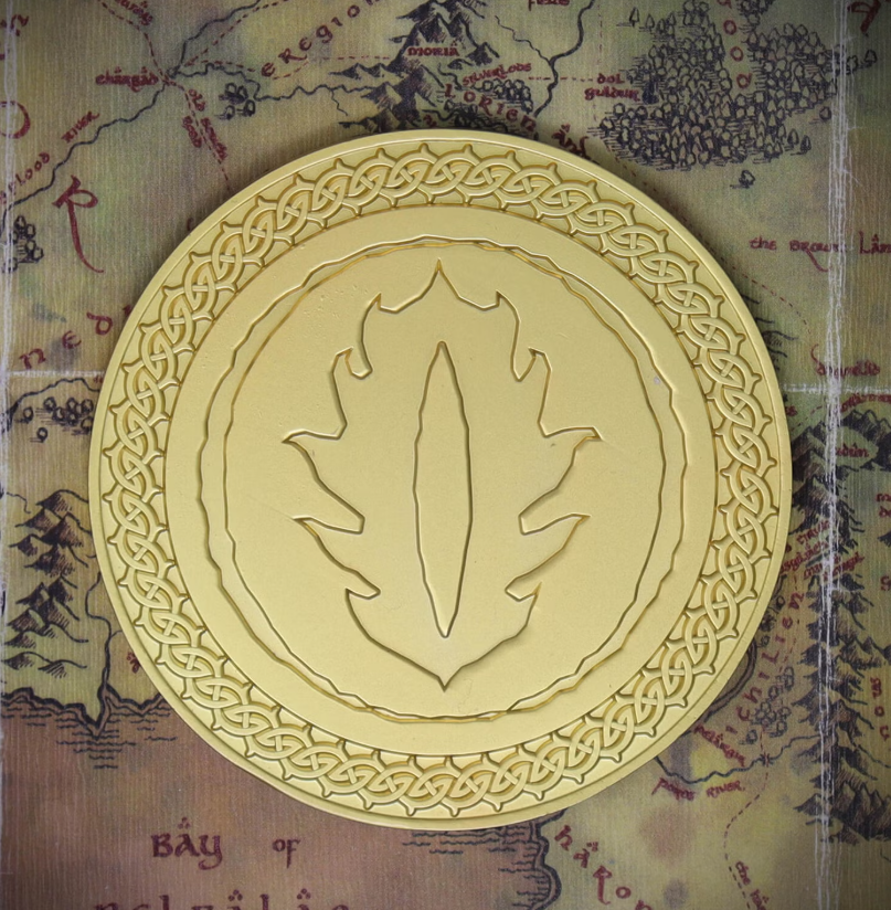 Lord Of The Rings : 24K Gold Plated Collectible Mordor Medallion & Map