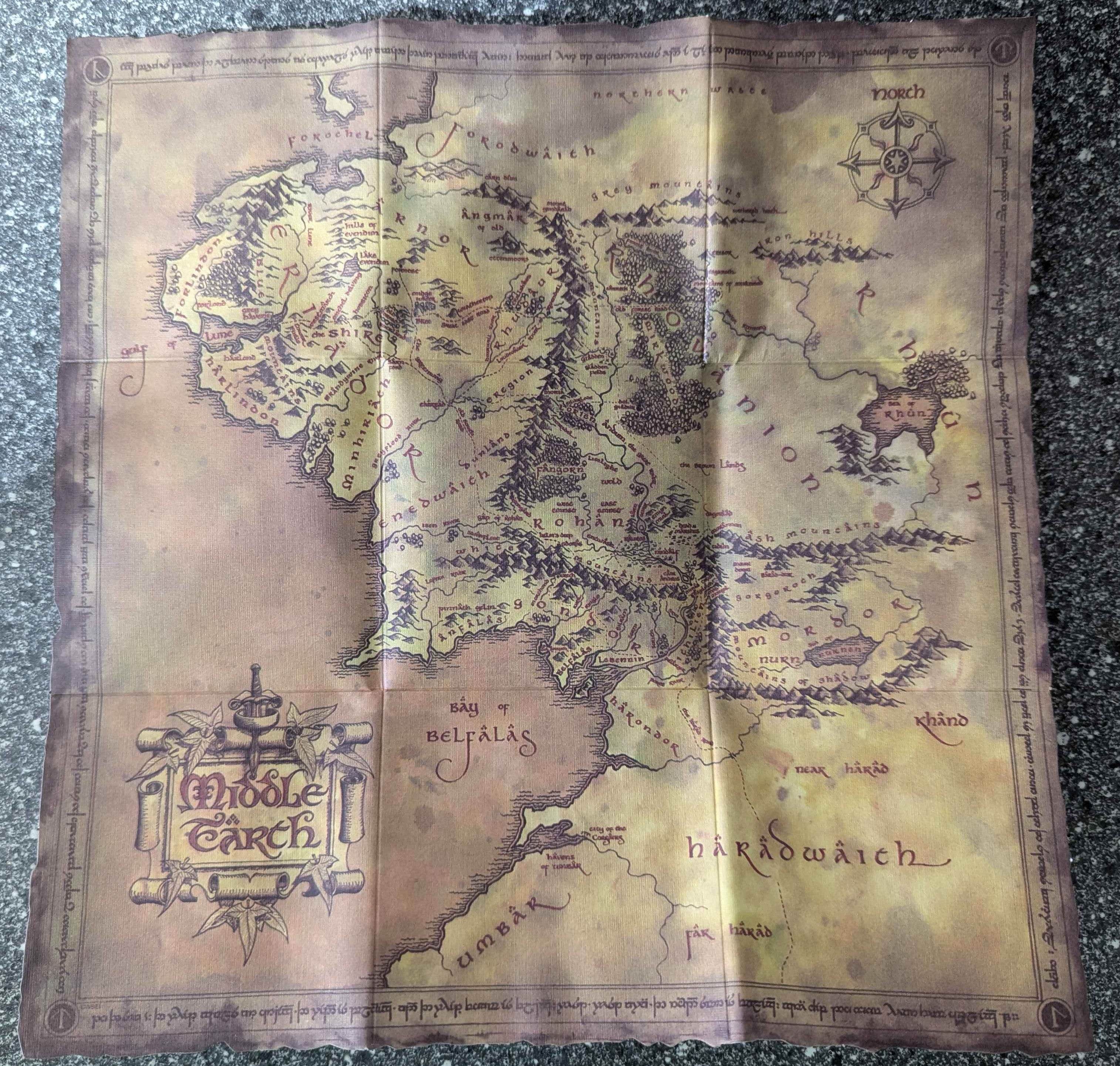 Lord Of The Rings : 24K Gold Plated Collectible Mordor Medallion & Map