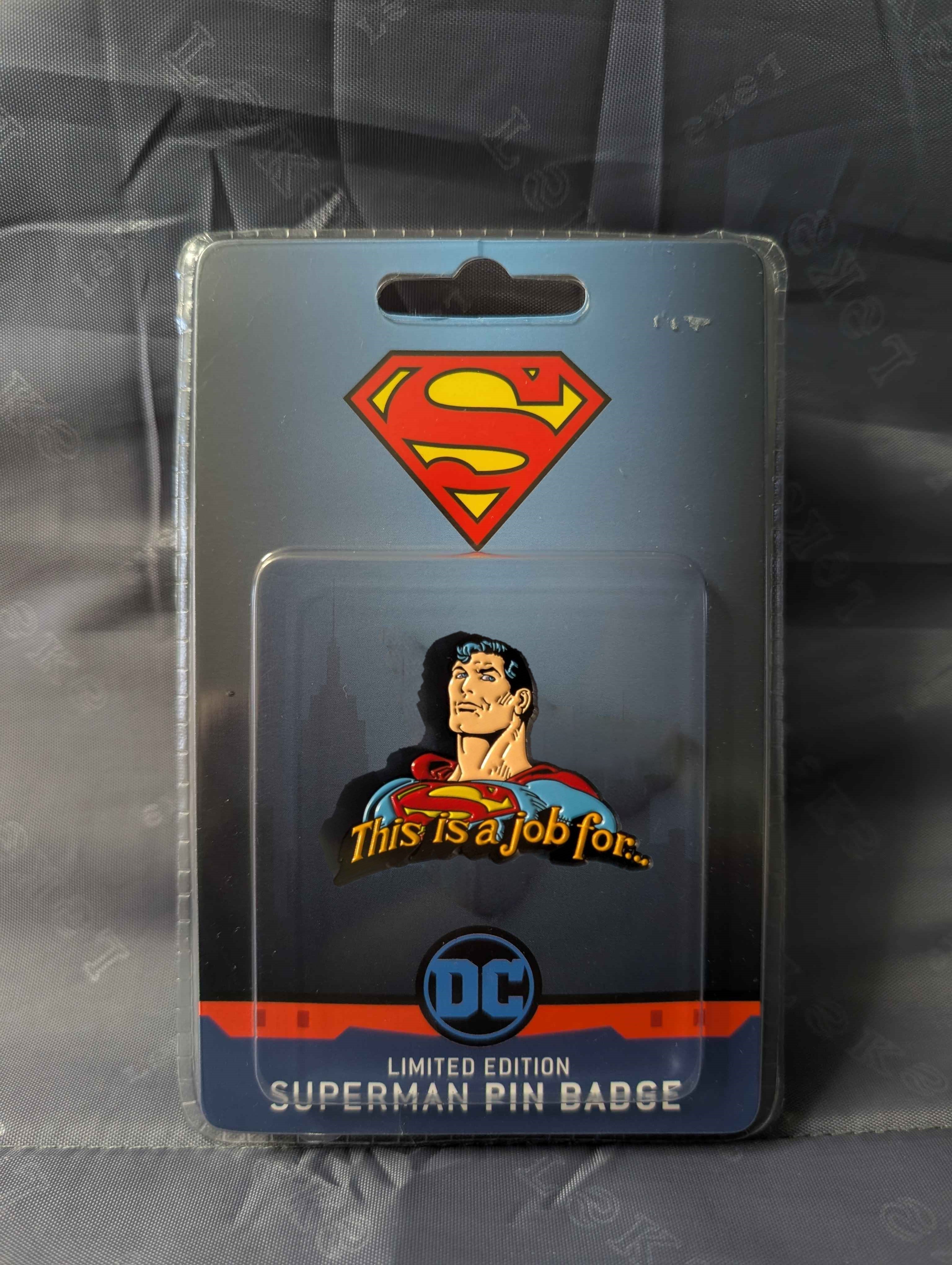 DC Comics : Superman " This Is A Job For .... " Limited Edition Pin Badge