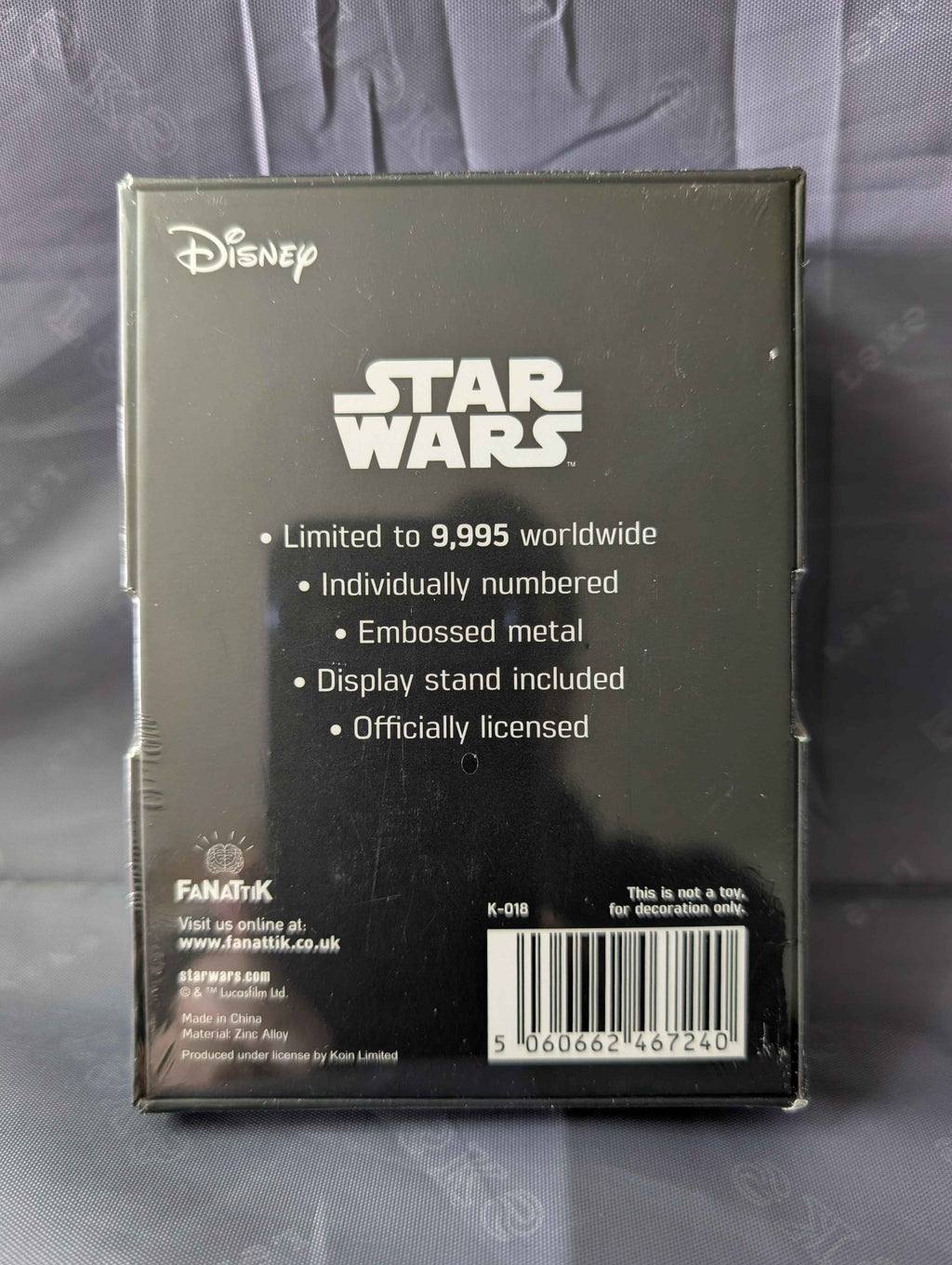 Star Wars : Limited Edition " My Only Hope " Metal Ingot Collectible