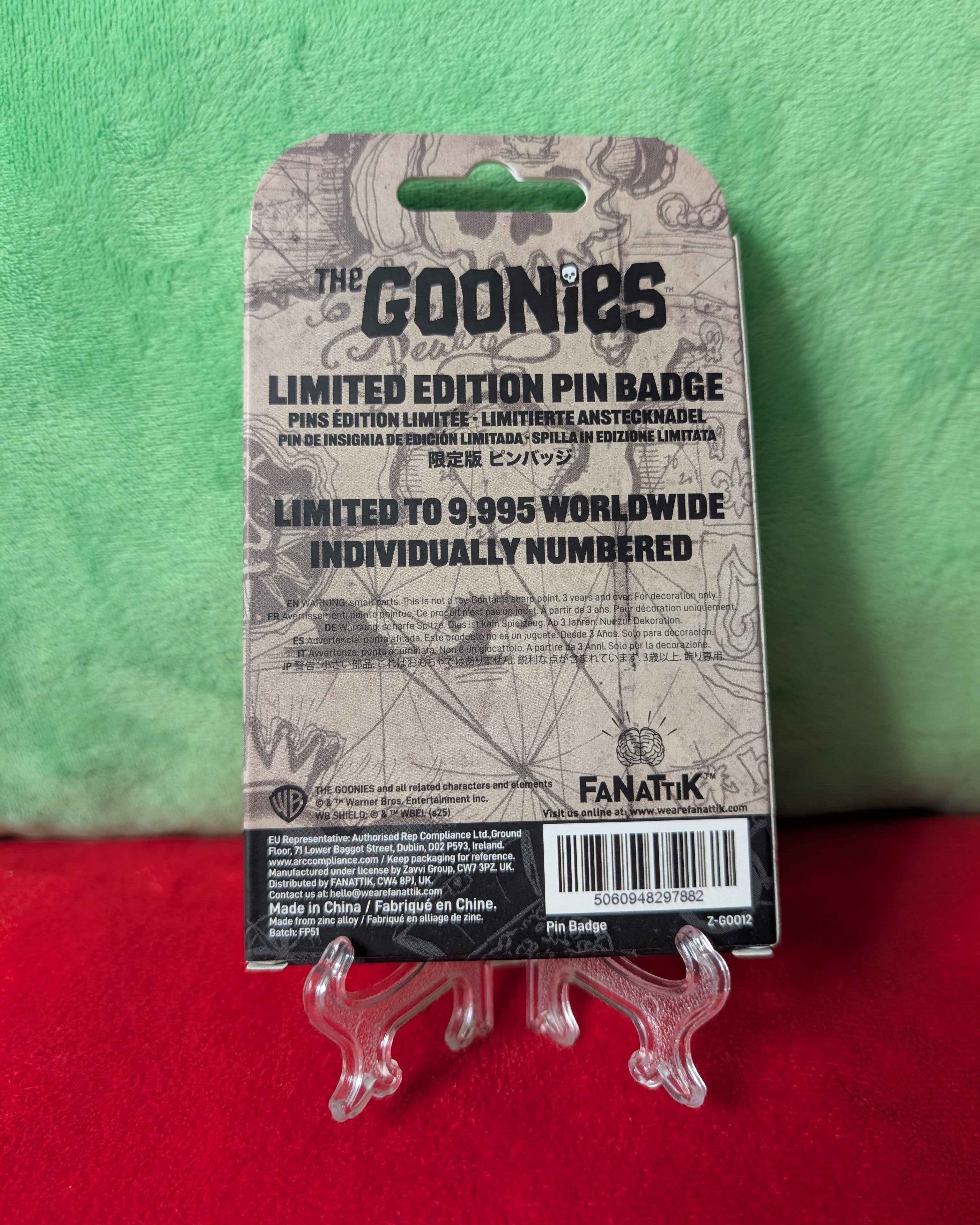 The Goonies : 40th Anniversary " Never Say Die " Limited Edition Collectible Pin Badge