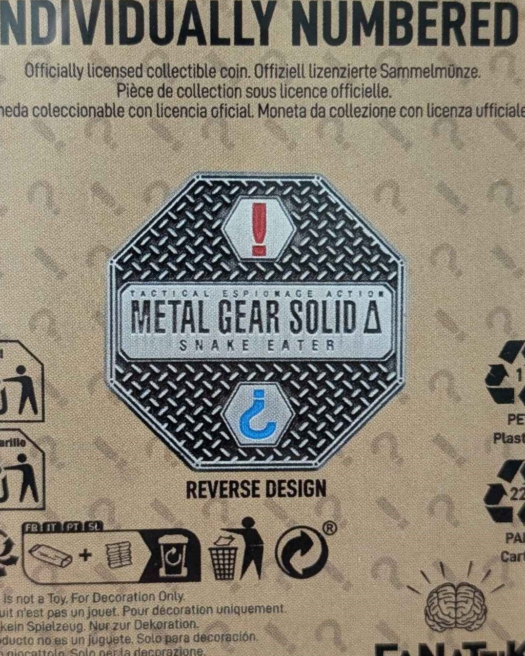Metal Gear Solid : Delta Limited Edition Collectible Naked Snake Coin