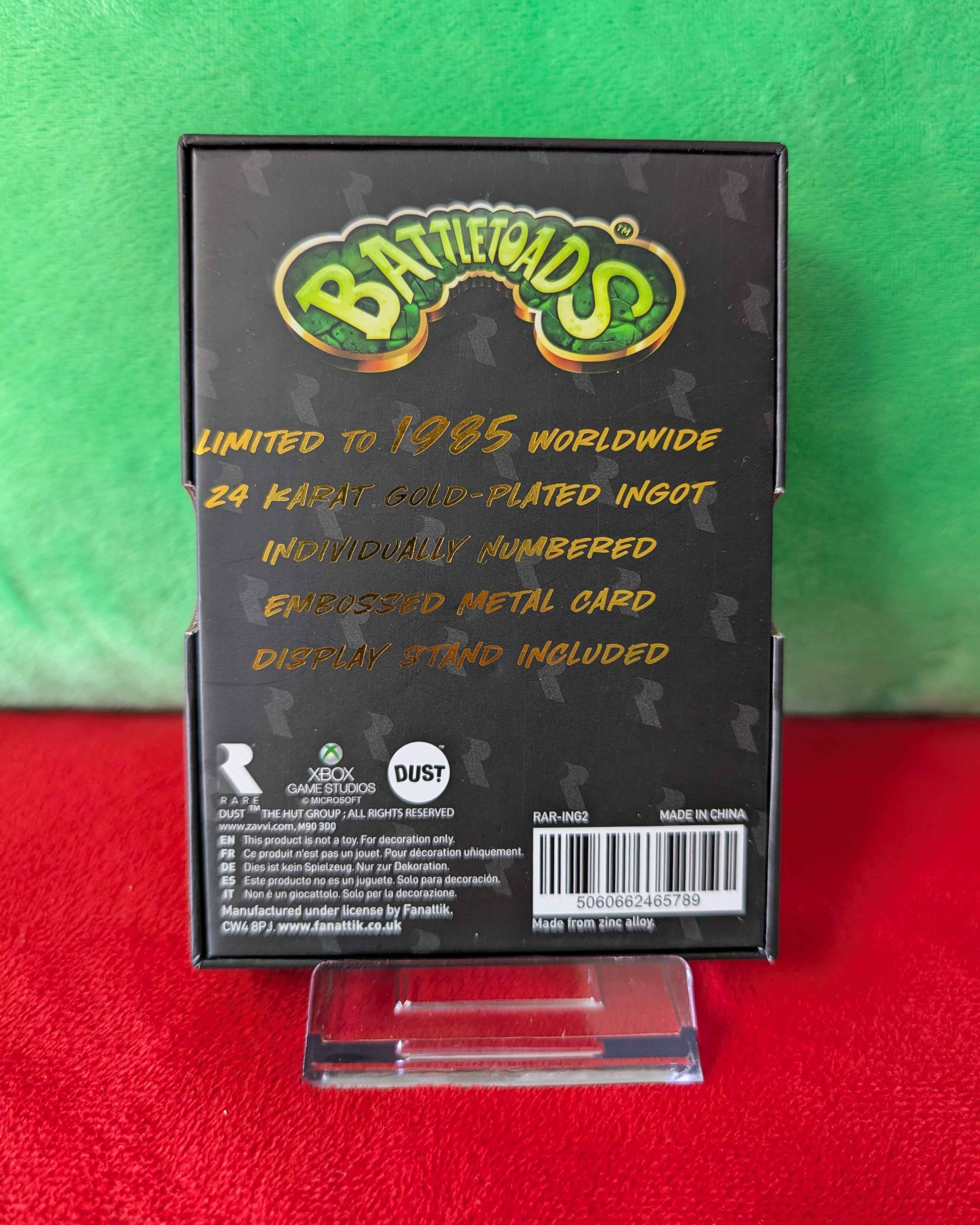 Battletoads : Limited Edition Collectible 24k Gold Plated Ingot