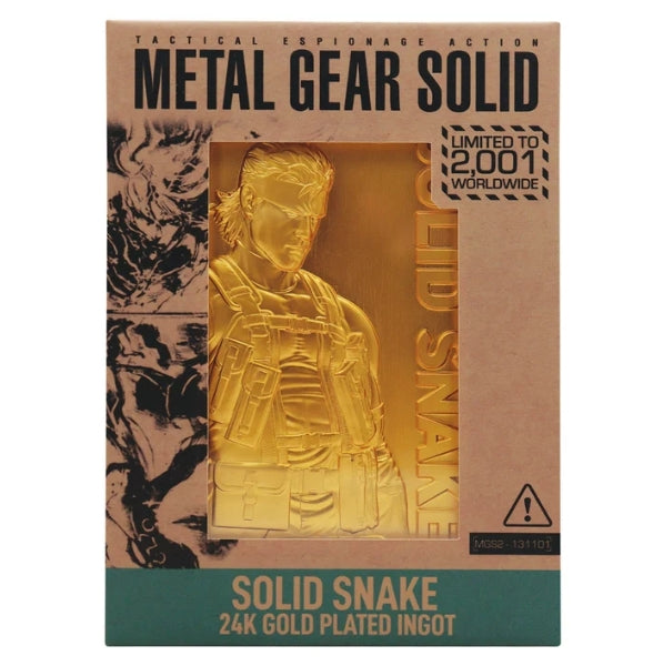Metal Gear Solid 2 - 24k Gold Plated Snake Ingot